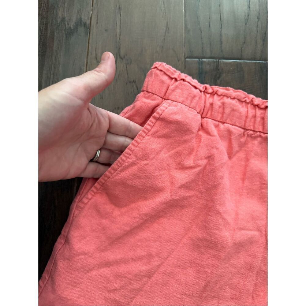 Gap Linen Drawstring Elastic Waist Shorts Coral S… - image 4